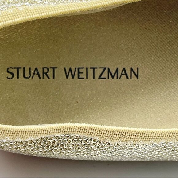 Stuart Weitzman Fannie Ballerina Platinum Noir gold sparkle flats - Women’s 5 - Picture 9 of 11